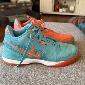 Nike Teal and Orange Athletic Shoes
